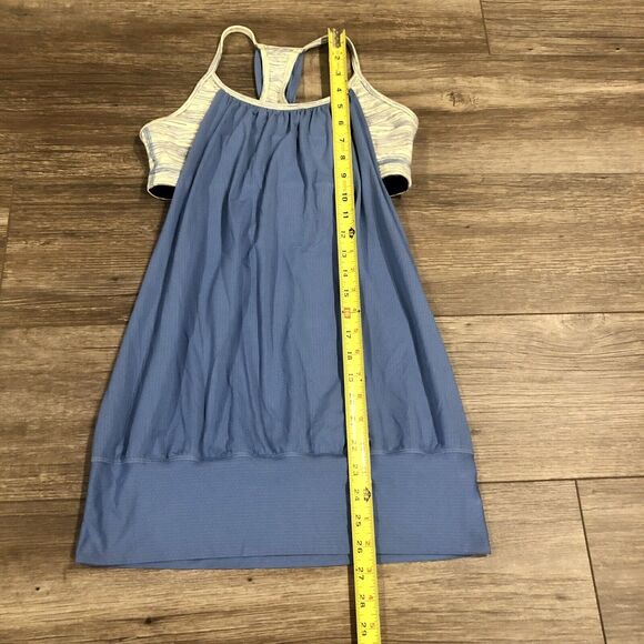Lululemon Athletica Tank Top 6 Blue W/ Sports Bra Racerback Loose Fit Scoop Neck - Picture 9 of 14